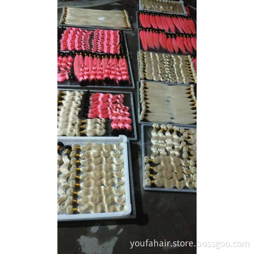 Wholesale 10A Russian Human Virgin Hair Double Drawn 613 Blonde Bundles Cuticle Aligned Raw Unprocessed 613 Hair Bundles Vendors